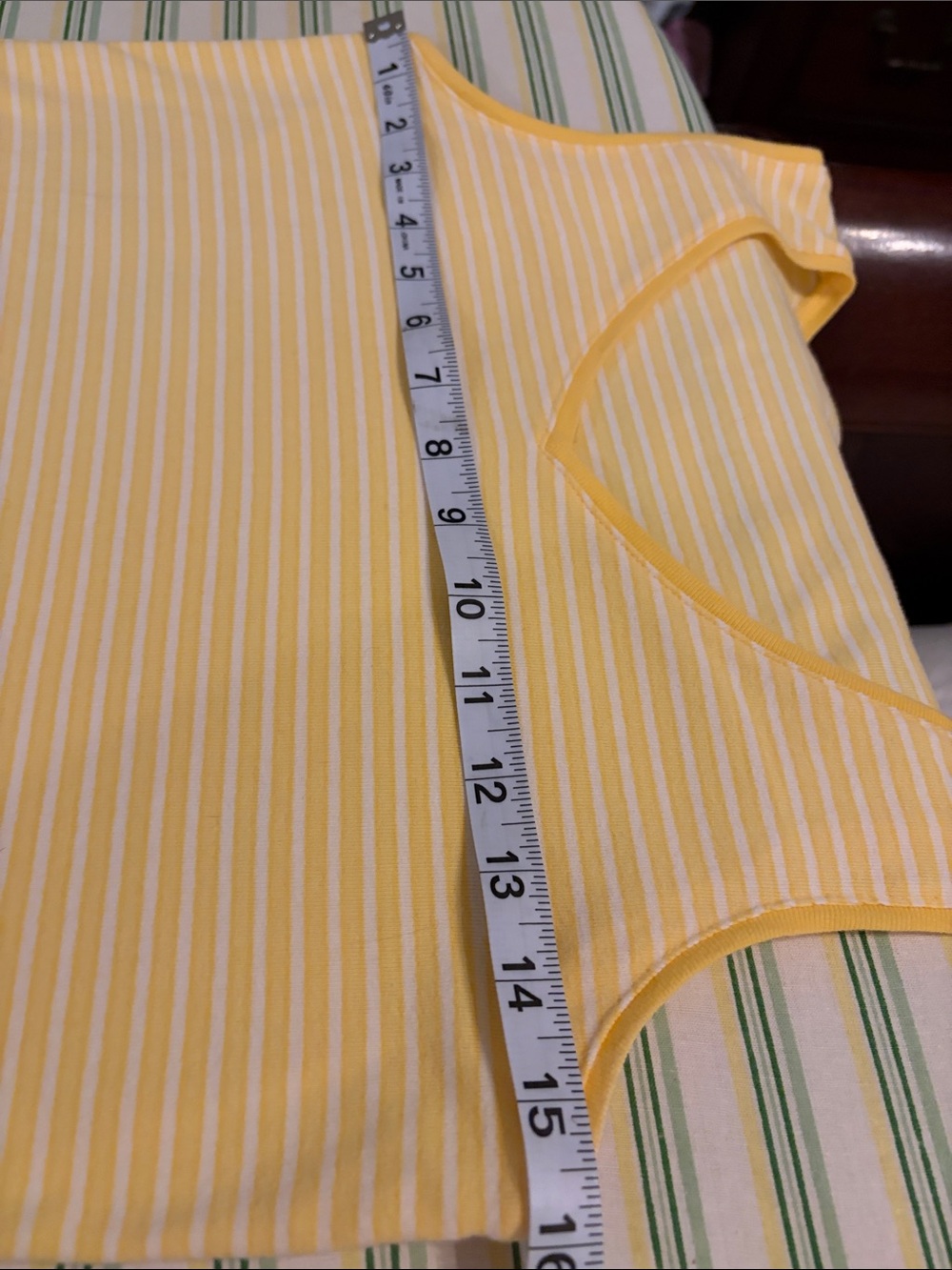 Talbots Yellow and White Striped V-Neck Tank - Picture 6 of 7